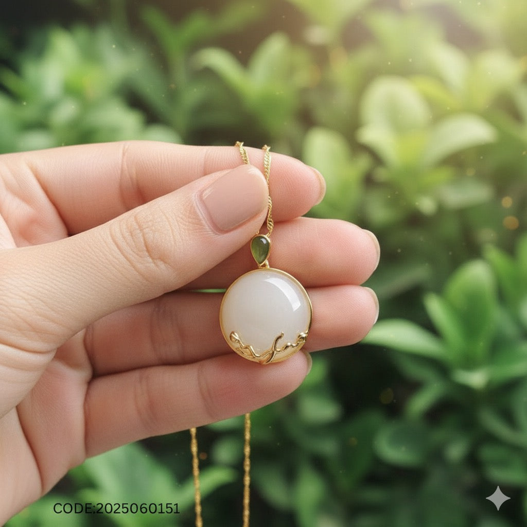 Dual Harmony Pendant – Moonstone & Onyx in 18K Gold-Plated Silver (20")