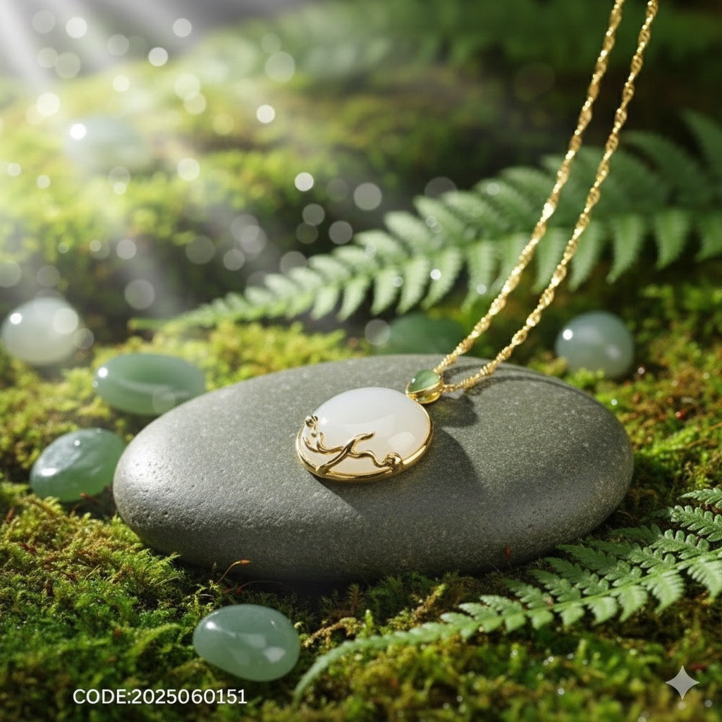 Dual Harmony Pendant – Moonstone & Onyx in 18K Gold-Plated Silver (20")