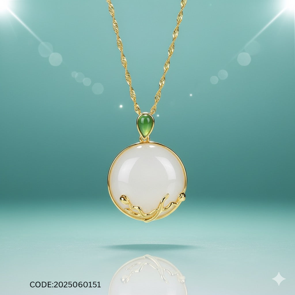 Dual Harmony Pendant – Moonstone & Onyx in 18K Gold-Plated Silver (20")