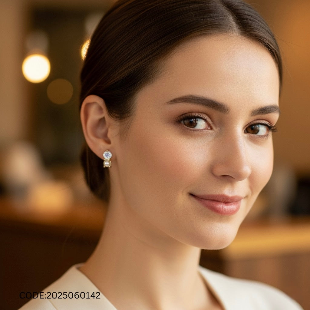 Pearl & Moonstone Harmony Earrings – 18K Gold-Plated Silver