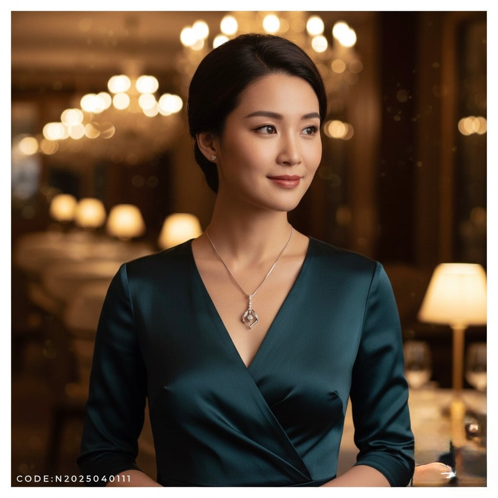 Dazzling White Sapphire Drop Pendant Necklace in Sterling Silver (18" Chain)